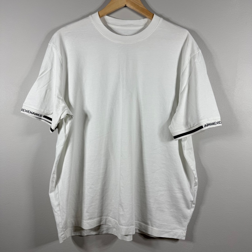 Armani Exchange Logo Tape Sleeve T-Shirt White XL